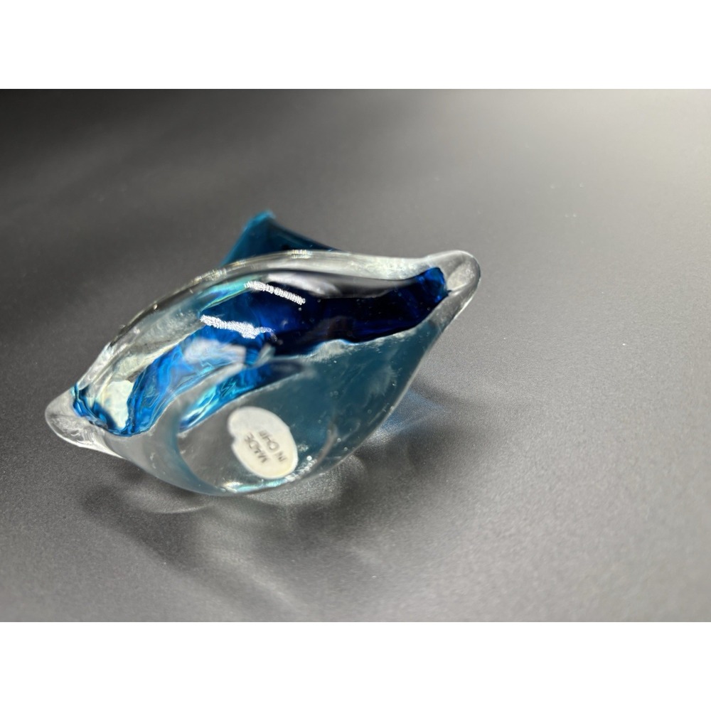 Sail Boat Paperweight Blue and Clear Glass with Few‎ Bubbles 4.5 - Picture 5 of 5
